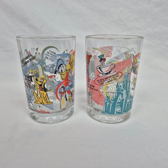 McDonald's Disney 100th Anniversary Glasses (Set of 2) 5" EXCELLENT CONDITION!!! - Picture 2 of 8